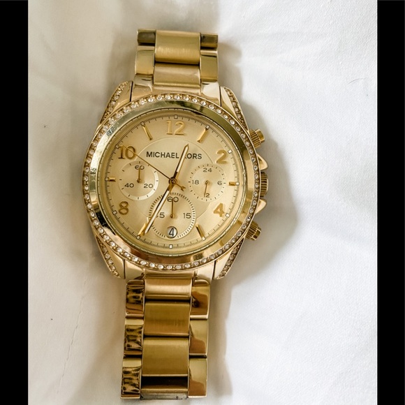 Michael Kors Accessories - Gold and crystal Michael Kors watch